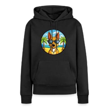 Cirneco Dell Etna Hunderasse Cartoon Sonnenbrille Strand - Frauen Premium Bio Hoodie - Schwarz - Vorne - Julia (174cm)