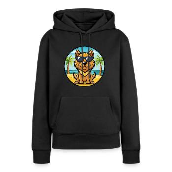 Griffon Fauve De Bretagne Dog Breed Cartoon Beach - Women’s Premium Organic Hoodie - black - Front - Julia (174cm)
