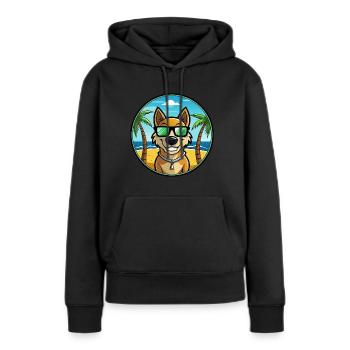 Alano Español Hunderasse Cartoon Sonnenbrille Strand - Frauen Premium Bio Hoodie - Schwarz - Vorne - Julia (174cm)