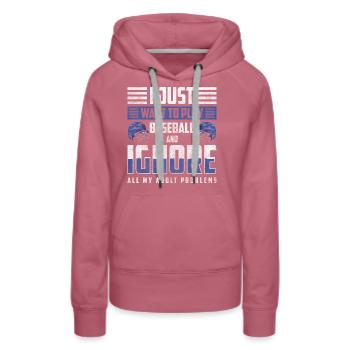 Baseball Player Sport Pitching - Women’s Premium Organic Hoodie - mauve - Front - Isabella (175cm)