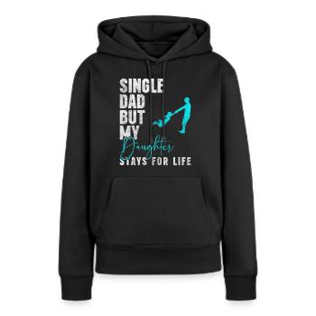 Alleinstehend Beziehungsstatus Dating Anmache - Frauen Premium Bio Hoodie - Schwarz - Vorne - Julia (174cm)