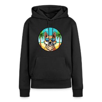 Slovensky Kopov Dog Breed Cartoon Sunglasses Beach - Women’s Premium Organic Hoodie - black - Front - Julia (174cm)