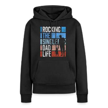 Statut de célibataire Humour - Sweat à capuche Premium bio Femme - noir - Devant - Julia (174cm)