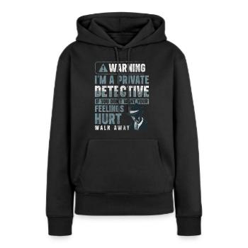 Privatdetektiv Hinweis Inspektor - Frauen Premium Bio Hoodie - Schwarz - Vorne - Julia (174cm)