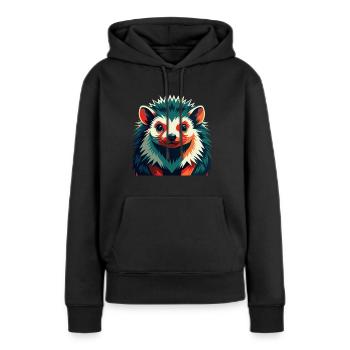 Igel Zeichentrickfigur Buntes Haustier Tier - Frauen Premium Bio Hoodie - Schwarz - Vorne - Julia (174cm)