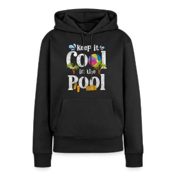 Swimming Pool Tauchen Sommer Badehose - Frauen Premium Bio Hoodie - Schwarz - Vorne - Julia (174cm)