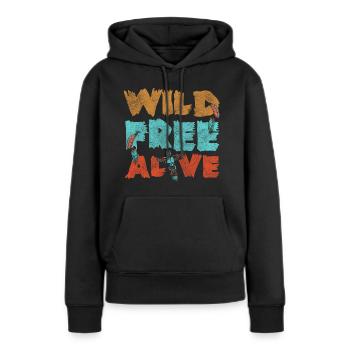 Totem Ritual Aztec - Women’s Premium Organic Hoodie - black - Front - Julia (174cm)