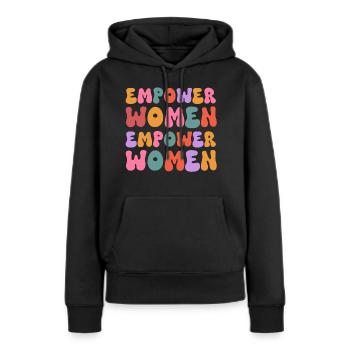 Coloré Responsabiliser les femmes - Sweat à capuche Premium bio Femme - noir - Devant - Julia (174cm)