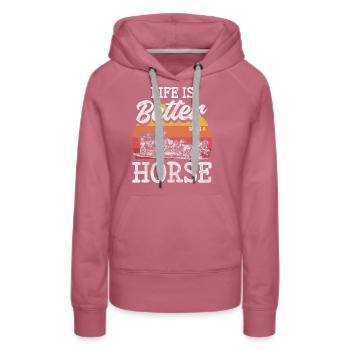Métier de calèche Destination Sang-froid - Sweat à capuche Premium bio Femme - mauve - Devant - Isabella (175cm)
