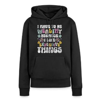 Reichtum Leben Millionär Spirit - Frauen Premium Bio Hoodie - Schwarz - Vorne - Julia (174cm)