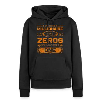 Richesse Millionnaire - Sweat à capuche Premium bio Femme - noir - Devant - Julia (174cm)