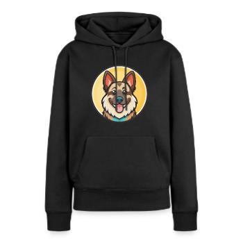 Race de chien de berger des Carpates, dessin animé amusant Kawaii - Sweat à capuche Premium bio Femme - noir - Devant - Julia (174cm)
