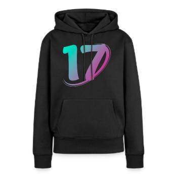 Nummer 17 mehrfarbig - Frauen Premium Bio Hoodie - Schwarz - Vorne - Julia (174cm)