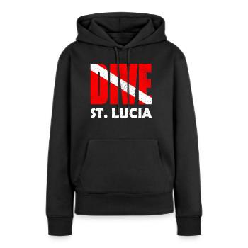 Dive St. Lucia - Diver Down Flag Scuba Diving - Women’s Premium Organic Hoodie - black - Front - Julia (174cm)