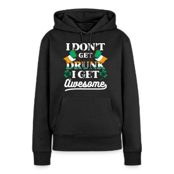 Pub Irlande Lucky Flag - Sweat à capuche Premium bio Femme - noir - Devant - Julia (174cm)