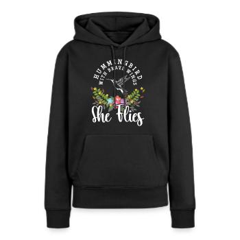 Vögel Fliegen Zauberei Leben - Frauen Premium Bio Hoodie - Schwarz - Vorne - Julia (174cm)