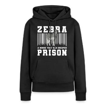 Zebrastreifen Streifen Serengeti Tierschützer - Frauen Premium Bio Hoodie - Schwarz - Vorne - Julia (174cm)