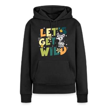 Zebrastreifen Afrika Tierschützer - Frauen Premium Bio Hoodie - Schwarz - Vorne - Julia (174cm)