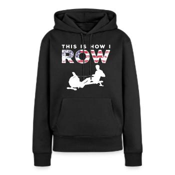 Rameur Rameur - Sweat à capuche Premium bio Femme - noir - Devant - Julia (174cm)