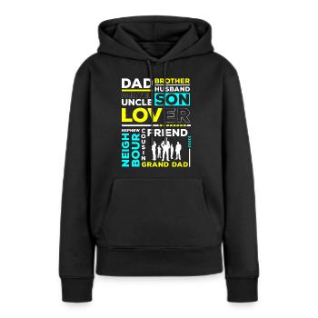 Hommes modèle petit ami cadeau - Sweat à capuche Premium bio Femme - noir - Devant - Julia (174cm)