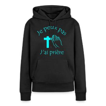 Ich kann es nicht schlimmer - Frauen Premium Bio Hoodie - Schwarz - Vorne - Julia (174cm)