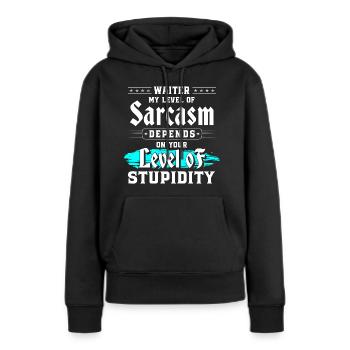 Serveur, Restaurant, Nourriture, Fête - Sweat à capuche Premium bio Femme - noir - Devant - Julia (174cm)