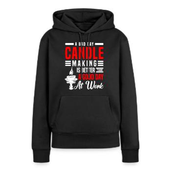 Bougie Chaleur Amour - Sweat à capuche Premium bio Femme - noir - Devant - Julia (174cm)