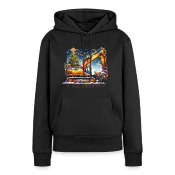 Bagger Bagger Weihnachten Bulldozer Weihnachtsgeschenk - Frauen Premium Bio Hoodie - Schwarz - Vorne - Julia (174cm)