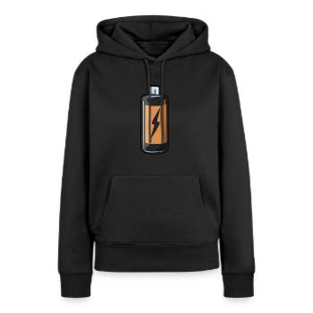 pile - Sweat à capuche Premium bio Femme - noir - Devant - Julia (174cm)
