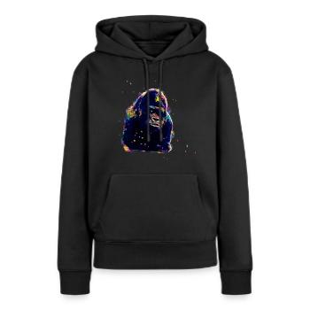 Chimpanzé - Sweat à capuche Premium bio Femme - noir - Devant - Julia (174cm)