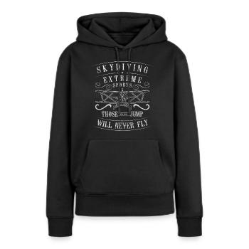 Fallschirmspringen Himmel Höhe Freifall - Frauen Premium Bio Hoodie - Schwarz - Vorne - Julia (174cm)