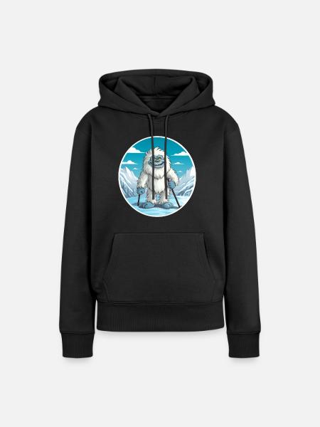 Yeti - Frauen Premium Bio Hoodie - Schwarz