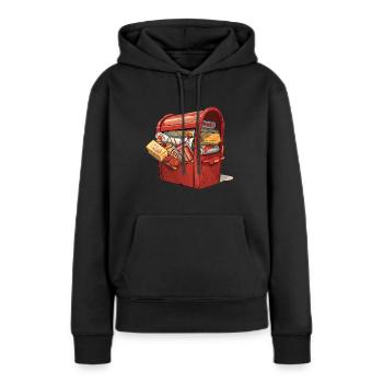 Blague sur l’ordinateur spammeur - Sweat à capuche Premium bio Femme - noir - Devant - Julia (174cm)