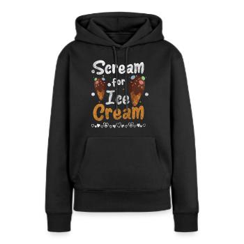 Glacier Glacier - Sweat à capuche Premium bio Femme - noir - Devant - Julia (174cm)