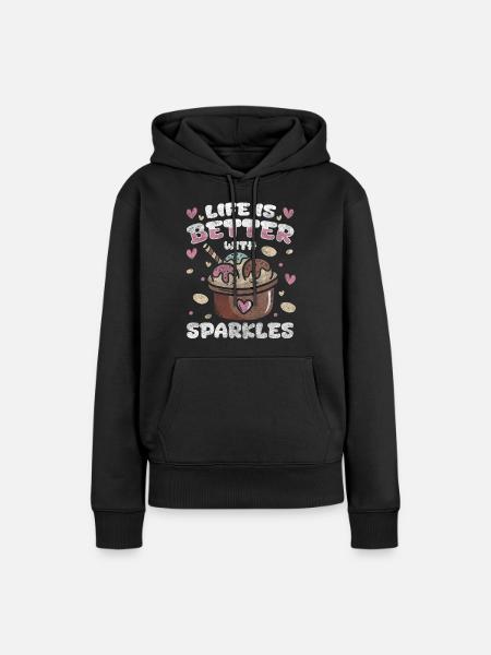 Eis Sommer Sonne Geschmack - Frauen Premium Bio Hoodie - Schwarz
