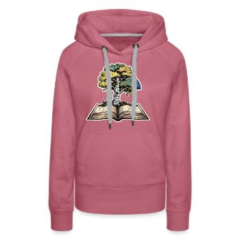 Lire - Sweat à capuche Premium bio Femme - mauve - Devant - Isabella (175cm)