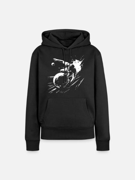 Bowling Grafik - Frauen Premium Bio Hoodie - Schwarz