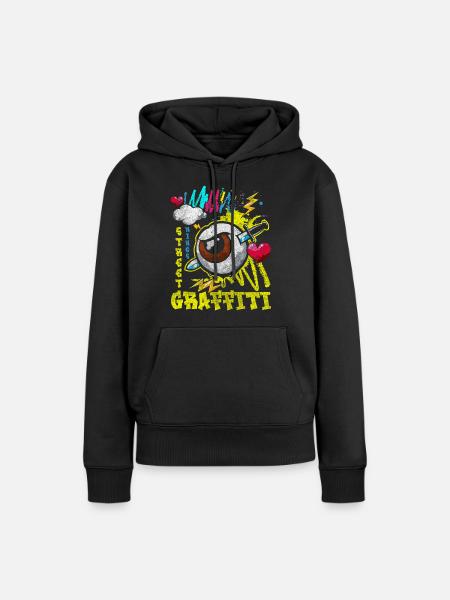 Graffiti Malerei Mode Einzigartig - Frauen Premium Bio Hoodie - Schwarz