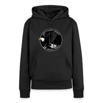 Aigle à tête blanche - Sweat à capuche Premium bio Femme - noir - Devant - Julia (174cm)