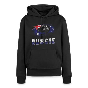 Pays de vacances des animaux de l’Outback - Sweat à capuche Premium bio Femme - noir - Devant - Julia (174cm)
