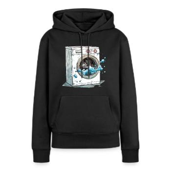 Machine à laver - Sweat à capuche Premium bio Femme - noir - Devant - Julia (174cm)