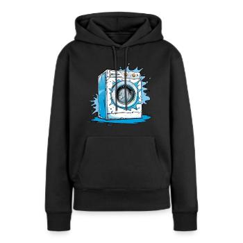 Machine à laver - Sweat à capuche Premium bio Femme - noir - Devant - Julia (174cm)