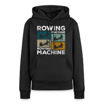 Rameur rameur hardcore - Sweat à capuche Premium bio Femme - noir - Devant - Julia (174cm)