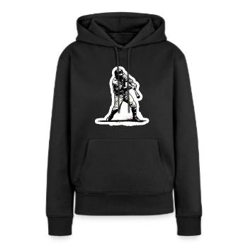 Joueur de baseball noir blanc - Sweat à capuche Premium bio Femme - noir - Devant - Julia (174cm)