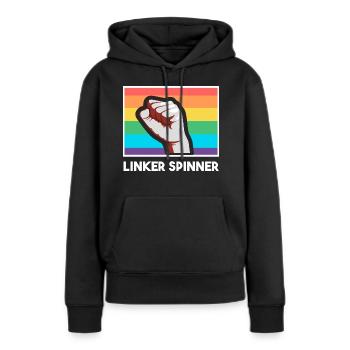 Linke Politik gegen Rechts - LGBTQ Linker Spinner - Frauen Premium Bio Hoodie - Schwarz - Vorne - Julia (174cm)