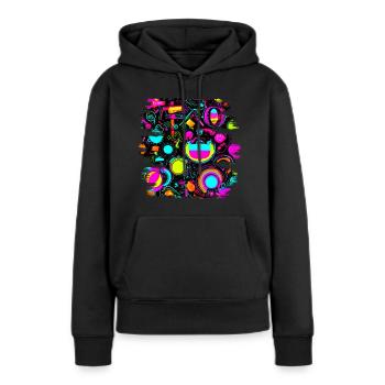 Couleurs néon style vif UV - Sweat à capuche Premium bio Femme - noir - Devant - Julia (174cm)