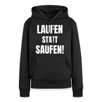 Courir au lieu de boire ! - Sweat à capuche Premium bio Femme - noir - Devant - Julia (174cm)