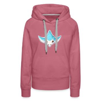 Ray Ocean Motif Sea Lover - Women’s Premium Organic Hoodie - mauve - Front - Isabella (175cm)