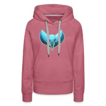 Ray Ocean Motif Sea Lover - Women’s Premium Organic Hoodie - mauve - Front - Isabella (175cm)