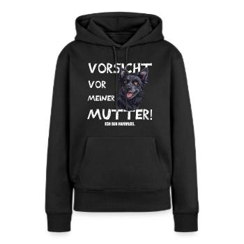 Dog mom beware - Women’s Premium Organic Hoodie - black - Front - Julia (174cm)